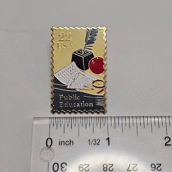 Public Education USA 22 Cent Commemorative Stamp Lapel Pin 1.5 in X 1 in - Picture 5 of 6
